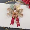 Ramillete de Boda Hecho a Mano para Novio y Novia Estilo Bosque Rojo Boutonnière para Invitado de Boda China Hermano y Cuñada 2025 Nuevo