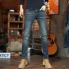Jeans de perna reta estilo retrô americano, nova coleção de início de outono, moda masculina de alta qualidade, calça longa slim fit moderna, simples, estilosa e versátil para homens