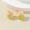 Pendientes de Flor de Verano Dopamina Coloridos para Mujer, Modernos, Frescos, de Alta Gama, Versátiles Pendientes Degradados, Venta al por Mayor de Pendientes