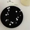 Colar Gargantilha Minimalista de Linha de Pesca Pérola Estrelada Multicamadas para Mulheres Estilo Cool Ins Corrente Versátil para Clavícula