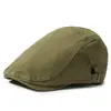 Boné de beisebol masculino estilo britânico retrô com aba frontal de algodão liso, adequado para primavera e outono, oferece proteção solar ao ar livre e apresenta um design casual ajustável