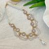 Estilo Francês Design de Luxo Leve Senso de Design Gota d'Água Franja de Corte Colar Feminino Nicho Elegante Moderno Elegante Zircônio Corrente para Clavícula