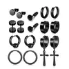 Brincos de Aço Inoxidável para Piercing, Brincos, Conjunto Preto Mais Vendido da Amazon para Homens, Joias da Moda, Fornecimento Transfronteiriço