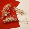 Novo Grampo de Cabelo com Borla Vintage Estilo Chinês para Casamento, Presilha de Tubarão Grande com Pérola Festiva da Moda, Grampo Super Fada Celebridade da Internet para Meninas