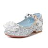 2026 Primavera y Otoño Nuevo Estilo Zapatos de Princesa de Tacón Grueso Dibujos Animados Elsa Princesa Zapatos Mary Jane Zapatos de Cuero con Lentejuelas de Cristal para Niñas
