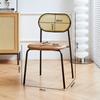 Rattan Hogar Hierro Forjado Silla de Comedor Oficina Respaldo Taburete Rojo Neto Retro Estudio Sala de Estar Casa de Huéspedes Silla de Comedor Balcón