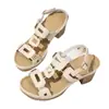 Sandalias de Tacón Alto con Huecos y Punta Abierta Estilo Nuevo de Comercio Exterior 2026 para Mujer, Talla Grande, Tacón Grueso, Hebilla, Sandalias Ligeras de Playa