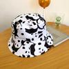 Sombrero de Pescador Japonés de Nicho Lindo de Vaca para Mujer Estilo Coreano Moda de Cuatro Estaciones Versátil de Doble Cara Sombrero para el Sol Protección Solar Moderno