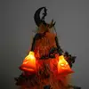 Linternas de Calabaza de Halloween, Luces de Escoba de Bruja, Luces de Velas, Accesorios de Decoración Transfronterizos de Calabaza, Velas Electrónicas