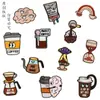 Patches de Tecido Bordados da Série Café Original e Peculiar Patches de Infusão Cerebral de Café Patches Termocolantes para Roupas Bolsas DIY