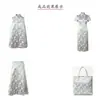 Nueva tela estilo chino imitación brocado Song con estampado de mariposas y camelias, elegante falda cheongsam, chaleco, material para camino de mesa jacquard