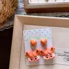Pendientes de Clip de Resina Coloridos Lindos con Forma de Personaje de Dibujos Animados para Niñas, Accesorios de Pendientes de Lazo Corazón Explosivo