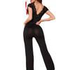 Fornecimento transfronteiriço Europa e Estados Unidos comércio exterior lingerie sexy mulheres sexy laço preto roupas de pijama terno atacado