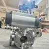 Válvula de Bola de Tres Vías Neumática de Acero Inoxidable Q644H-16P Brida Dn32 Sello Duro