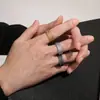 Anillo de Rombo Punk Viejo Retro de Venta Caliente Europea y Americana Anillo Personalizado Simple de Moda para Hombre de Acero Inoxidable