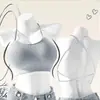 (Cobertura total de frete) Copas acolchoadas para bustos pequenos parecerem maiores, top curto de verão para garotas quentes, roupa íntima feminina com design de costas cruzadas