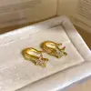 Pinzas para Orejas de Estrella de Zirconia Doble Hilo para Mujer Sin Perforaciones, Pendientes de Nicho de Moda y Exquisitos con un Toque de Lujo Ligero y Alta Gama