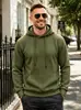 Moletom masculino quente, casual, solto, com capuz e cordão, jacquard xadrez pequeno, estilo retrô americano, transfronteiriço, cor sólida