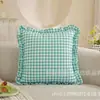 Almohada con volantes y encaje hecho a mano, cojín para cabecera, almohada dopamina primavera/verano, cuadros estilo ins 45*45