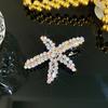 Estrella de Mar Perlada Pasador de Perlas Clip de Hada Tocado Clip Superior Mori Accesorios para el Cabello Rojo Cibernético Corea del Sur Pasador Dorado de Nicho