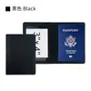 En stock, porta pasaporte de cuero PU, diseño liso, personalizable con logotipo de empresa, protector de pasaporte de cuero al por mayor, estuche para pasaporte