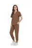 Conjunto de Uniforme Médico para Mulheres - Blusa com Decote em V e Calça Reta, Uniforme de Trabalho Unissex, Uniforme Cirúrgico Ajustado, Pijama Hospitalar, Várias Cores