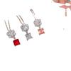 Nuevo traje de camelia estilo rosa pequeño fragante exquisito brillante moda pendientes de circonita micro incrustada collar colgante