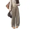 Pantalones de pana de pierna ancha estilo retro americano para mujer 2026 Otoño/Invierno Populares este año Sueltos Casuales de pana a rayas Corte recto Pantalones plátano