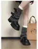 Botines cortos para mujer, geniales y elegantes, con hebilla de cinturón y tacón grueso, versátiles para otoño, con suelas gruesas y cañas plisadas, adecuados como botas de motocicleta