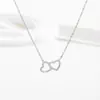 Accesorios de Collar con Colgante de Zirconia en Forma de Corazón de Acero de Titanio para Mujer, No se Desvanece, de Alta Gama, Lujo Ligero, Cadena para Clavícula con Colgante de Nicho