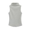 Chaleco de Rayas de Cuello Alto Retro Francés de Gama Alta para Mujer Verano Diseño Delgado Nicho sin Mangas Top Elegante