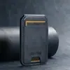 Adequado para iPhones da Apple com Função Magnética Magsafe, Porta-Cartões de Couro PU, Estojo de Cartões Multifuncional