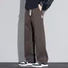 Pantalones casuales para hombre 2026 estilo nuevo de invierno, forrados de polar, engrosados, corte recto holgado, pantalones largos deportivos de trabajo cálidos para hombre
