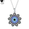 Kamanqi Moda Transfronteriza Europea y Americana Retro Nudo Celta Colgante Ojo del Diablo Collar de Cobre Incrustado con Circonio