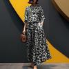 Conjunto Feminino Nova Moda Primavera e Verão 2026 Comércio Exterior Transfronteiriço: Conjunto de Duas Peças: Camisa com Estampa Floral Boêmia + Calça Wide Leg