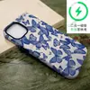 Case Protetor de Dupla Camada Azul Borboleta Tela Cheia para iPhone da Amazon, Case Magnético para Apple 17Promax, Atacado