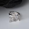 E6162 Estilo Coreano Nicho Estilo Ins Hebilla de Oreja Mariposa Forma Irregular Pendientes de Plata de Ley S925 para Mujer Incrustados con Ágata