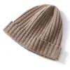 Cachemira Otoño/Invierno 2026 Nuevo Sombrero Casual de Punto de Color Sólido de Alta Gama para Mujer, Cálido para Exteriores, Pesado, de Canalé