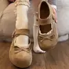 Zapatos Birkenstock de Suela Gruesa para Aumentar la Altura para Mujer Otoño 2026 Retro Casual Versátiles con Faldas Escote Bajo Lazo Zapatos JK Individuales para Mujer