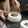 Nuevo Calentador de Té Caliente Flor Tetera Vela Calentador de Té Base de Cerámica Calentador Hotel Restaurante Naranja Tostada Té Caliente