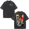 Camiseta Estampada de Anime com Manga Curta Lavável Transfronteiriça com Múltiplos Designs de Rosto Humano, Tendência Retrô Versátil Estilosa Novo Modelo 2026