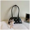 Bolso Único con Textura Bolso Tipo Bowling 2026 Modelo Nuevo Simple Lunares Bolso de Hombro para Viajes Diarios Bolso de Hombro Versátil