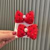 Ano Novo Acessórios de Cabelo para Crianças Orelhas de Coelho Vermelho Bola de Cabelo Grampo de Cabelo Bonito Bebê Festivo Headwear Meninas Acessórios Hanfu