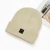 Gorro de Punto Nuevo Estilo Coreano Invierno Cara Sonriente, Unisex Versátil Color Sólido Lana Gorro de Punto, Cálido y de Moda Tendencia Gorro Cara Sonriente