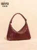 Bolso Tejido Artesanal de Nicho Estilo Francés con Textura de Alta Calidad, Bolso de Mano de Moda, Bolso para Lonchera, Bolso de Hombro para Viajes Diarios, Bolso de Axila para Mujer