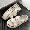 Zapatos Blancos de Velcro de Aspecto Elevado para Mujer 2025 Nueva Primavera Populares Campus Zapatos de Lona de Suela Gruesa Tenis Casuales
