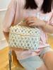 Nueva Bolsa de Cosméticos Floral de Celebridad de Internet Alto Valor de Color Bolsa Térmica para Almuerzo de Estudiante Simple Gran Capacidad Bolsa de Almacenamiento Portátil Moderna