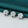 Plata Pura 999 Vintage 3D Flor Dura de Plata Cuentas Separadoras Flor de Durazno Hilo para Pulseras DIY Pulsera de Cristal Accesorios de Plata Materiales