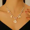 Collar Colgante de Estrella de Mar y Concha Dopamina de Verano para Mujer 2025 Nuevo Estilo Popular de Vacaciones Accesorios de Cadena para Clavícula