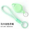 Corda Trançada de Loop Rápido Transfronteiriça Fivela de Puxar Fácil Cabo de Aço em Formato de Gota Macaron Chaveiro Retrátil Anti-perda Anti-roubo